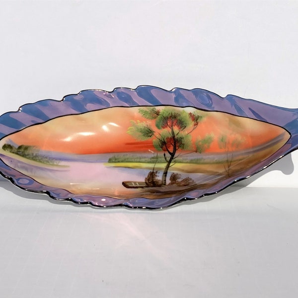 Vintage Hand Painted Lustreware Candy Dish/Serving Dish by Noritake by BigMuddyVintageShop