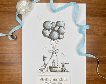 Balloons Print Blue