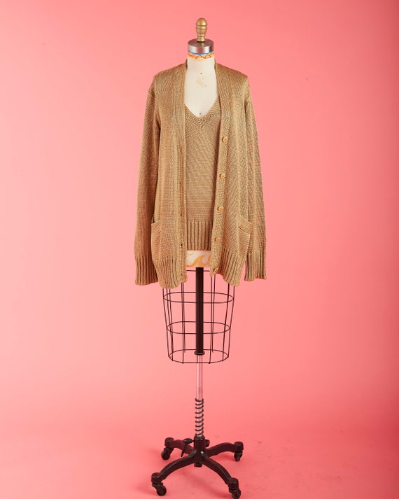 Gold Linen Sweater Set