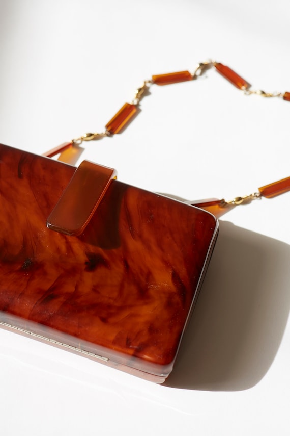 Tortise pattern lucite Shoulder Bag