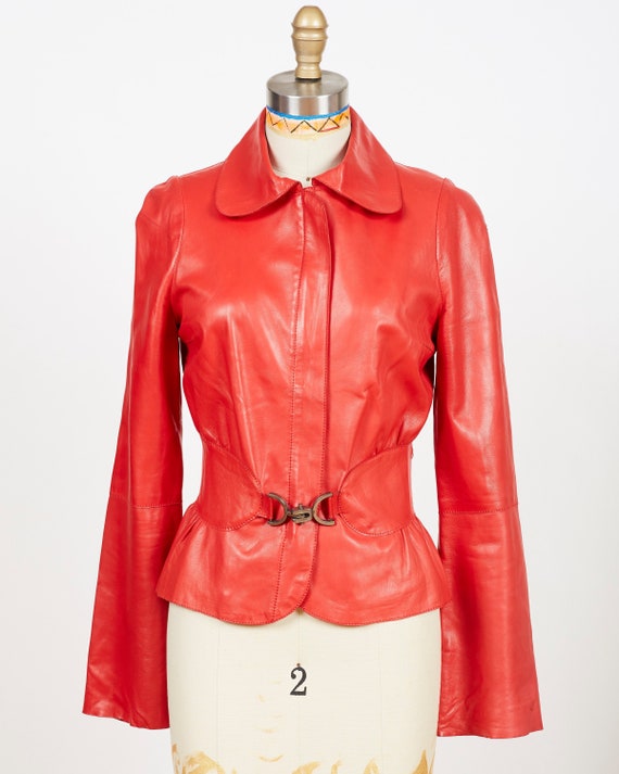 Red Faux Leather Jacket