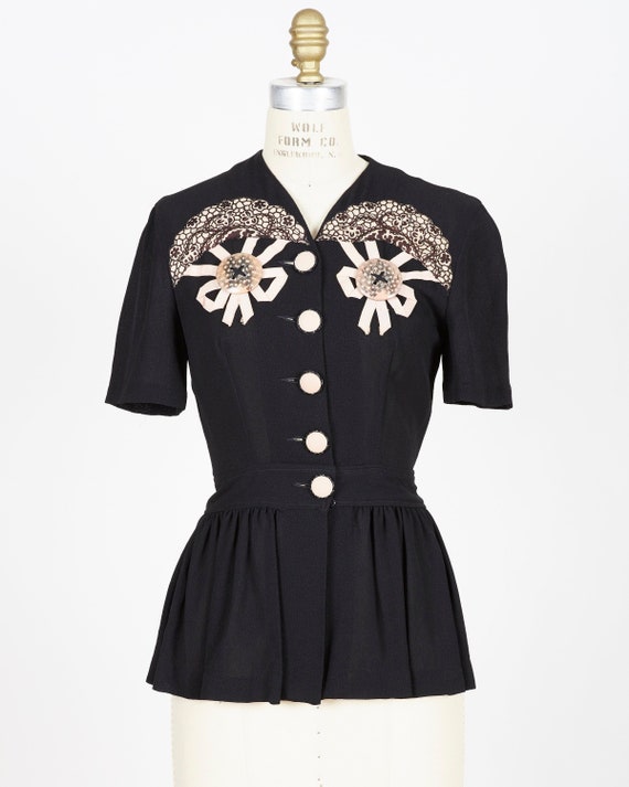 Button-up Peplum Blouse