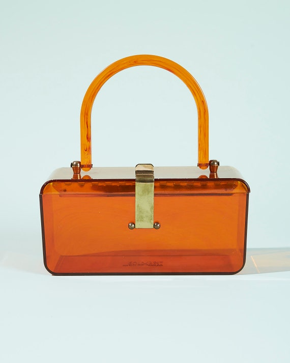 Amber Lucite Box Bag