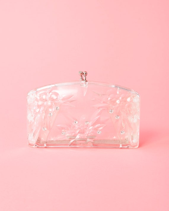 clear lucite clutch