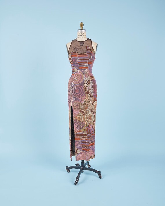 Mesh Metal Backless Dress