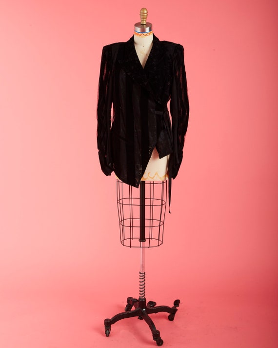 Ann Demeulemeester Velvet Lace Floral Blazer