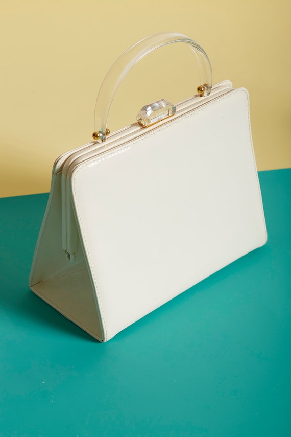 White Patent Bottega Veneta Handbag