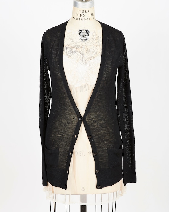 Sacai Sheer Black Cardigan