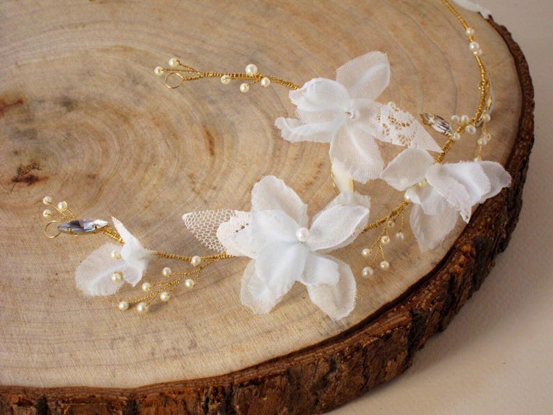 Premium Flower Hair Vines Elegant Silk Flower Vines Lace Etsy Hong Kong
