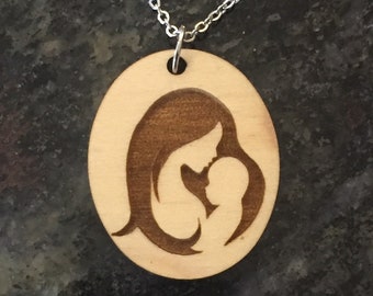 Mother and child pendant necklace