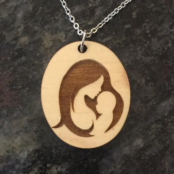 Mother and child pendant necklace