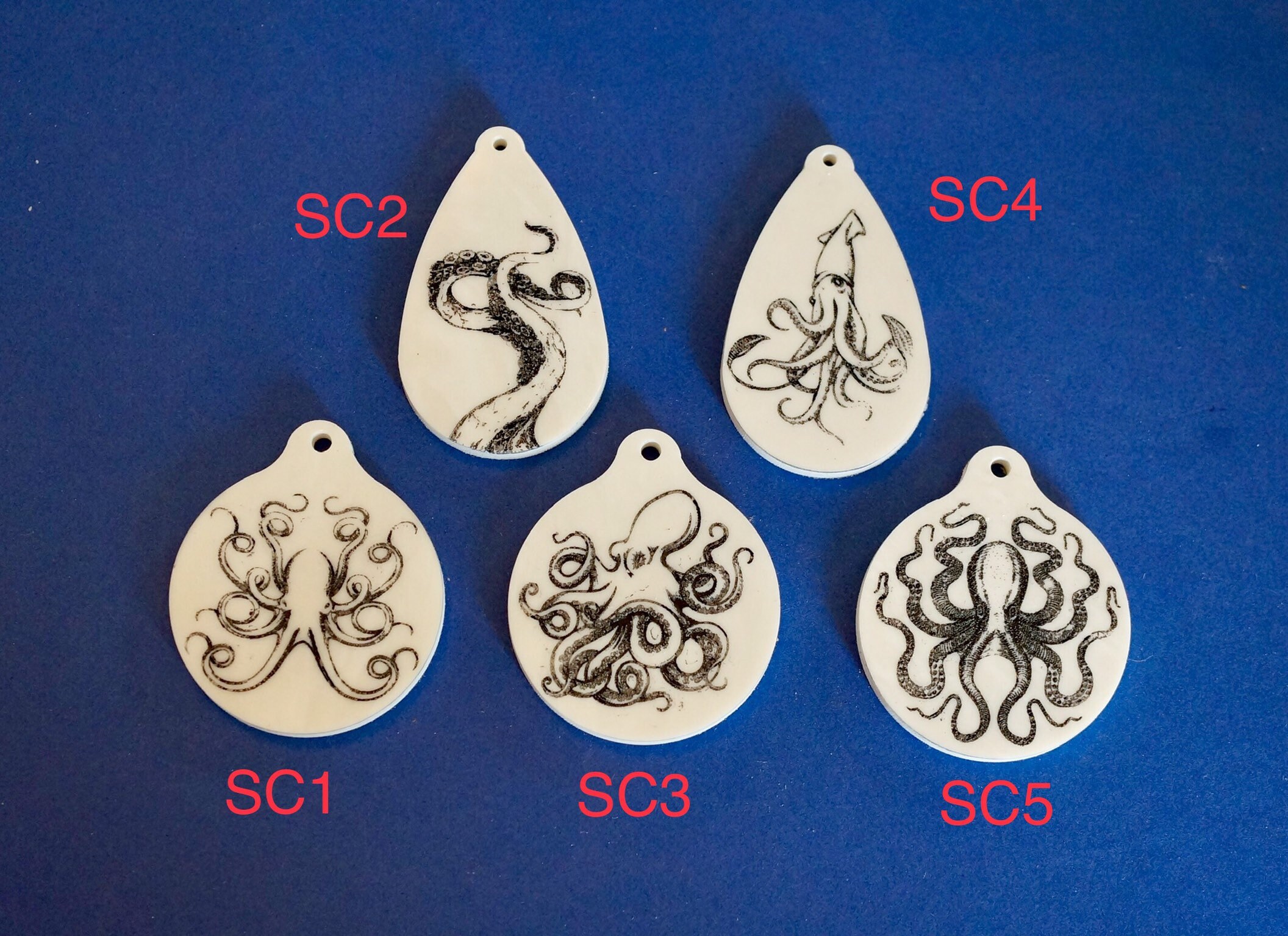 Sea Creatures Pendants Etsy