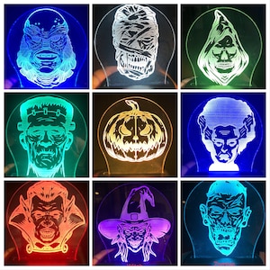 Monster head color changing lights