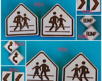 Street signs stud earrings