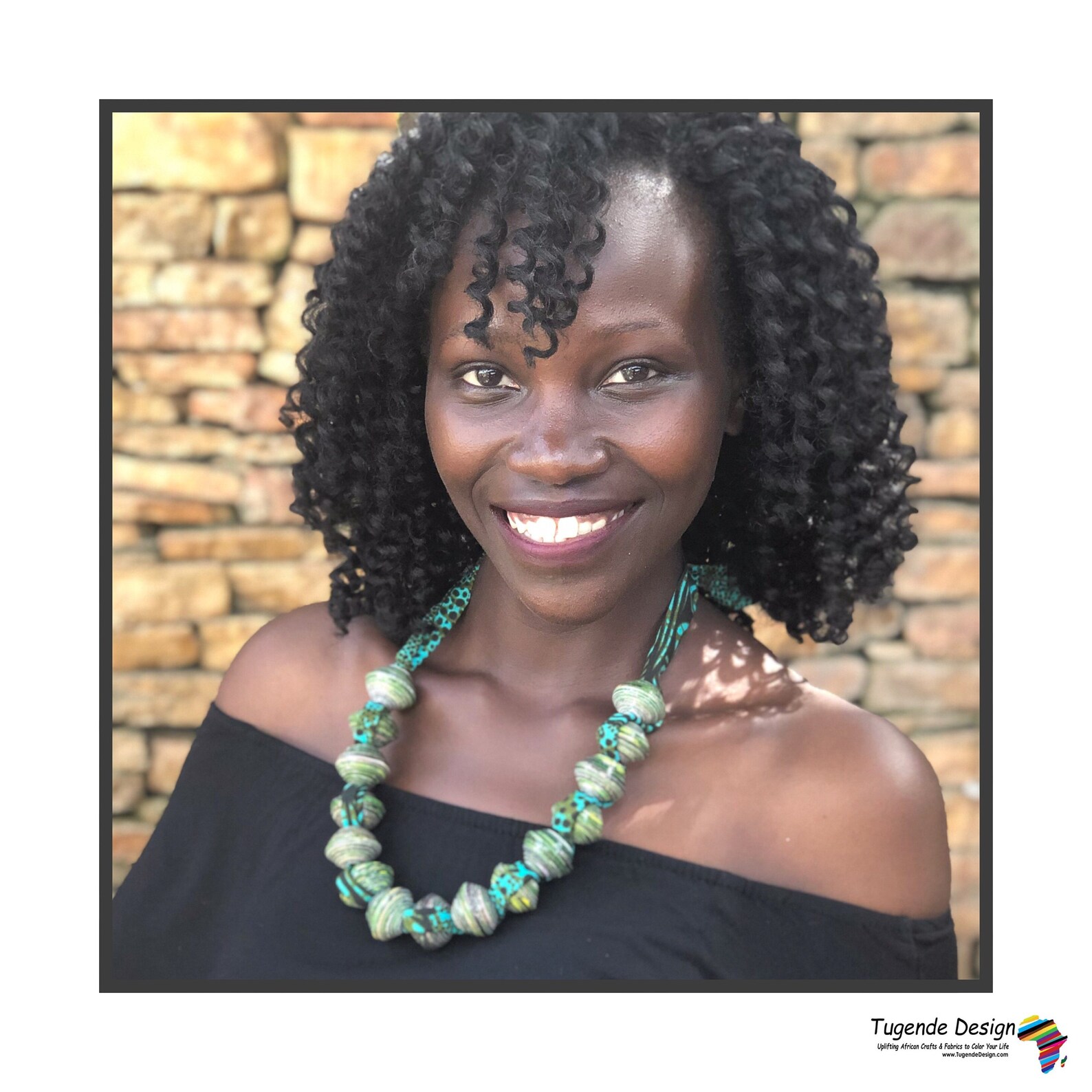 Sanyu Funky Handmade Necklace Chunky Paper Beads Ankara Fashion Fabric