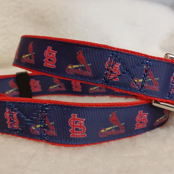 Cardinals Handmade Dog Collar 1 Inch Wide Large & Medium