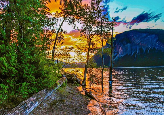 High Water Sunset Canoe