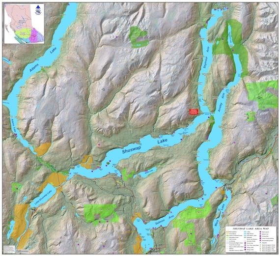 Shuswap Topographical Map