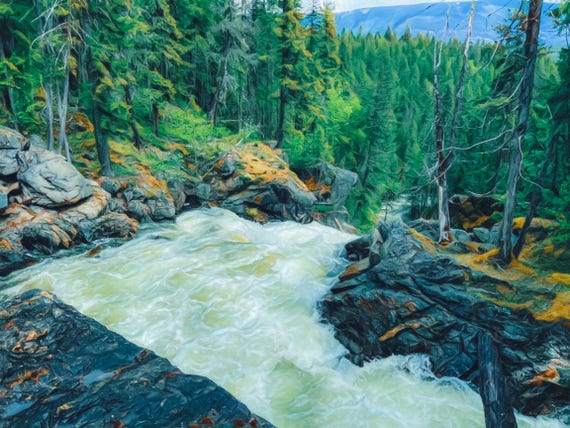 Albas Falls in The Shuswap.   Available as a 300 piece puzzle and 1000 piece.