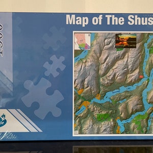 Topografische kaartpuzzel van de Shuswap