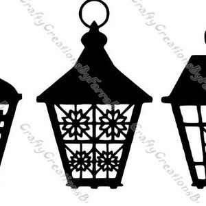 3 Christmas Lanterns SVG PNG Digital File