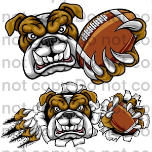 Bulldogs Football Player Uniform Cheerleader Clip Art PNG Sublimation Design Digital Download