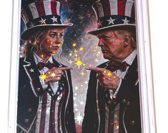 President Trump & Sophie Cunningham Star Refractor Cusyom Art Card