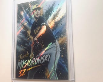 Jacob Misiorowski Color Match  Rainbow Refractor Custom Art Card