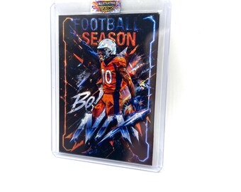 Bo Nix Refractor Custom Art Card