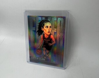 Caitlin Clark Fever Rainbow Refractor Custom Art card