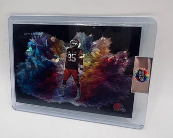 Myles Garrett Color Blast Cracked Ice Custom Art Card