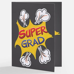 Abschlusskarte - Explosiv von Hand gezeichnet - Superheld - grad - Comic-Buch