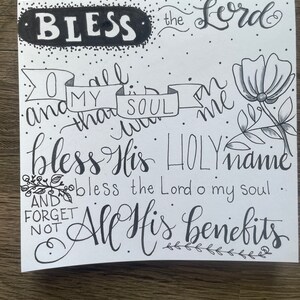 Hand Lettered hymn - Calligraphy art - religious - Greeting card - encouragement - comfort - thinking of you - digital download