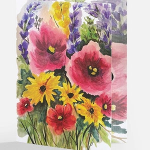 Mother&#39;s Day Floral Bouquet Greeting Card Watercolor Painting