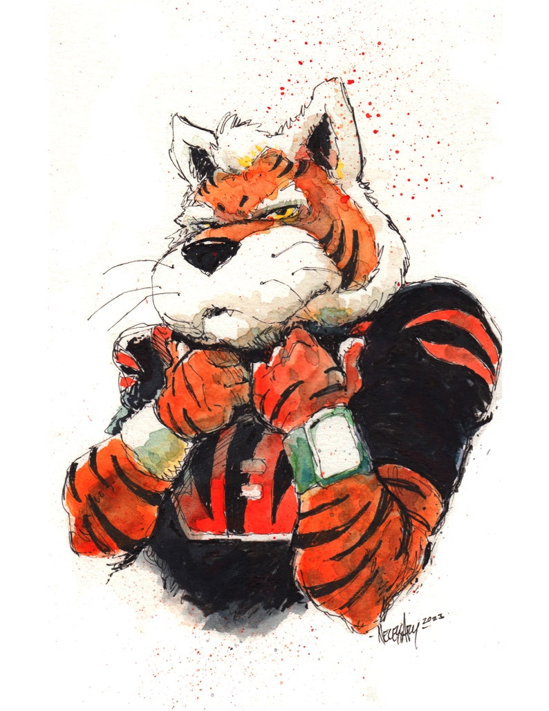 Cincinnati Bengals Who Dey sketch print image 1