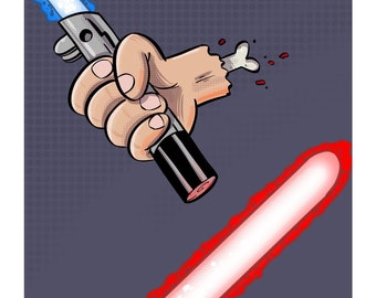 A Father's Love — Star Wars fan art lightsaber cartoon