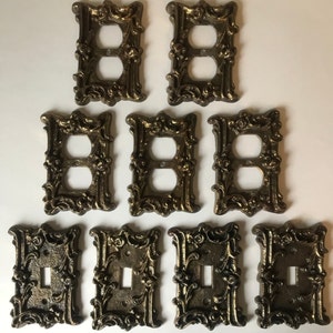 American Tack & Hardware Ornate Rose Scroll Metal Brass Switch Plate Outlet Covers