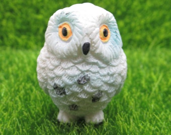 Small Tiny Miniatures Animal Figures Terrarium Animal Crafts Fairy Garden Dollhouse Raisin MINIATURE Owl