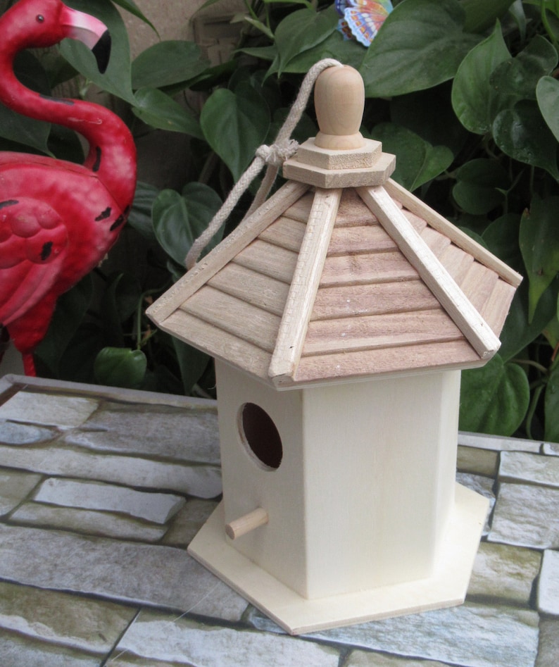 Bird House Wood Birdhouse Unfinished Wooden Birdhouse Etsy