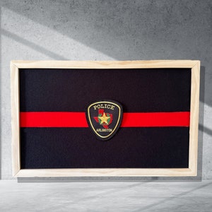 Firefighter Thin Red Line Patch Display | First Responder Emblem Holder | Wall Decor