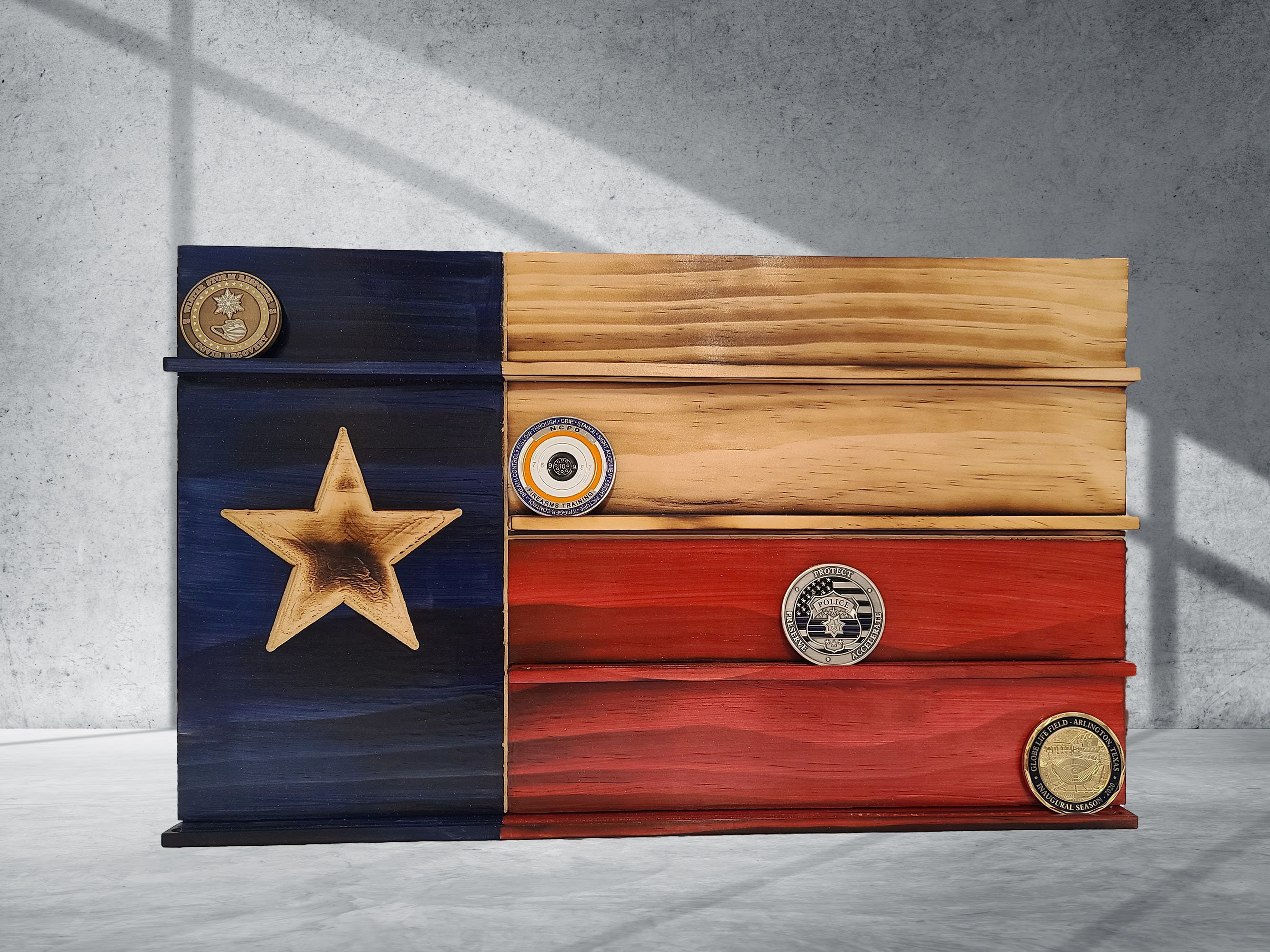 Texas Flag Challenge Coin Display - Etsy