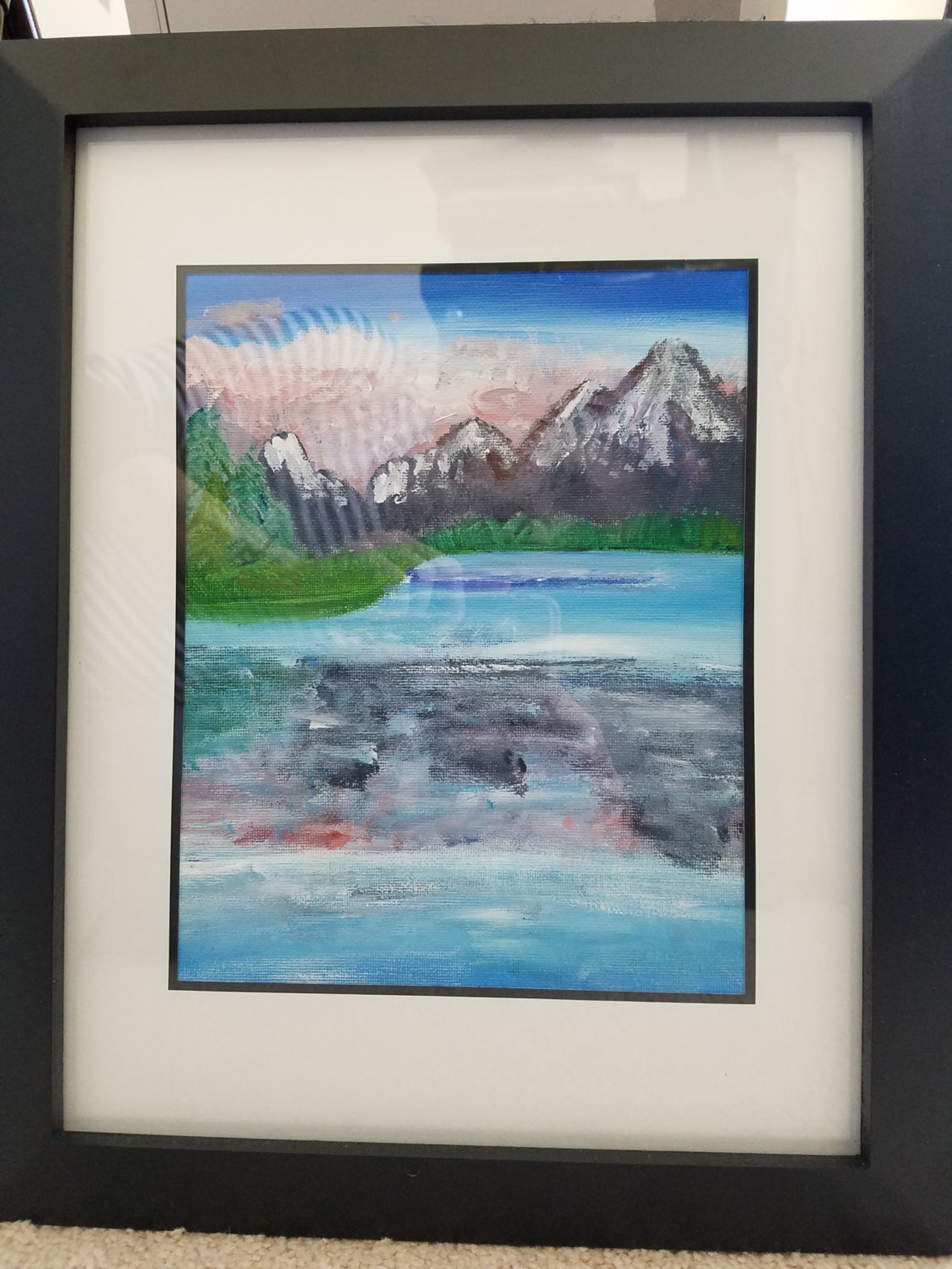 8x10 Mountain Landscape Painting. Wall Art. Home Decor. Framed Etsy