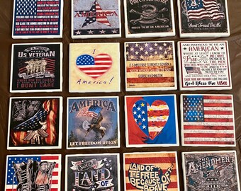 choice of four coasters/4th of July coaster/independence/coasters/home decor/America/national anthem/USA/'MERICA