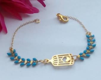 Bracelet with bird cages pattern