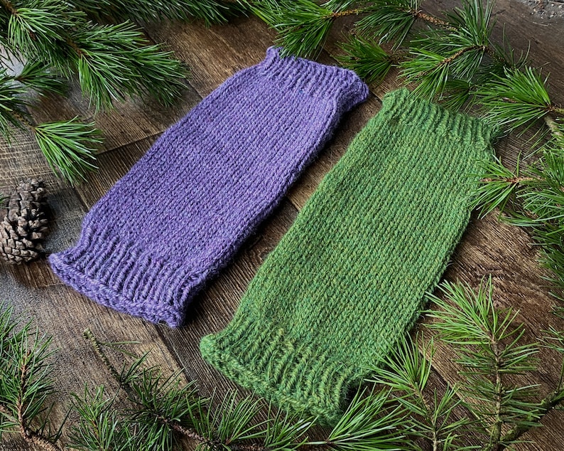 Hand knit chunky legwarmers, alpaca yarn image 4