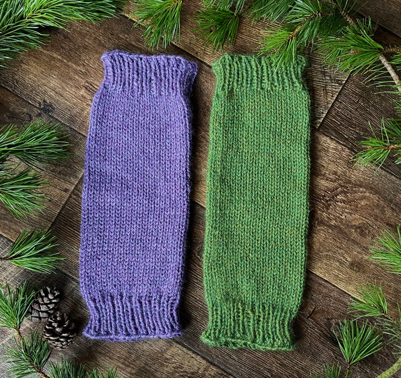 Hand knit chunky legwarmers, alpaca yarn image 5