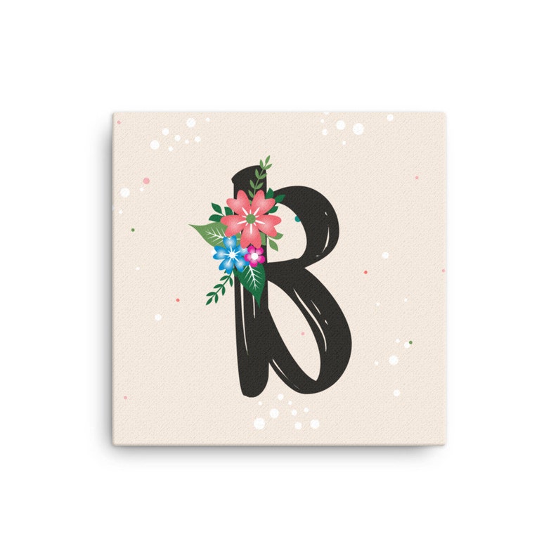 Letter Of The Alphabet And Initial With Flowers Canvas