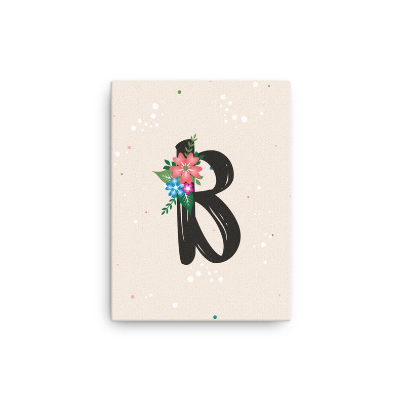 Letter Of The Alphabet And Initial With Flowers Canvas