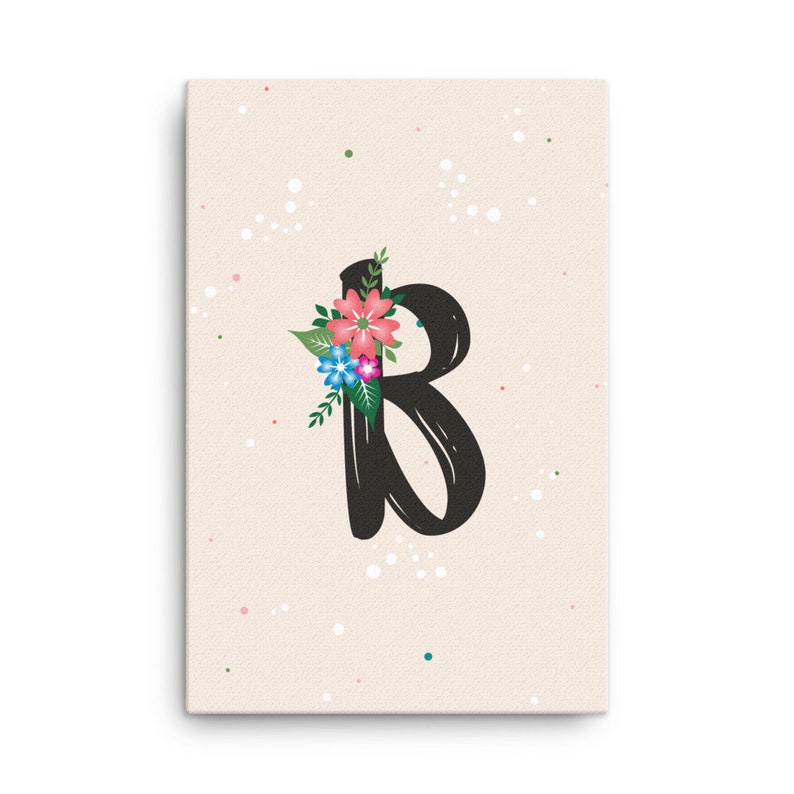 Letter Of The Alphabet And Initial With Flowers Canvas