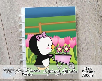 Disc sticker storage album SPRING GARDEN - disc side loading, sticker organization, photo albums